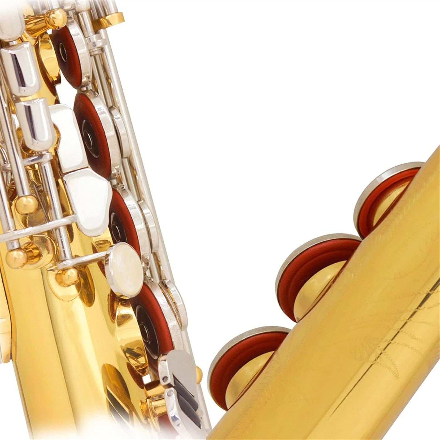 Saxophone Straight B Flat Soprano Saxophone Straight Gold Silver Key Leather Box Key Type Woodwind Instrument