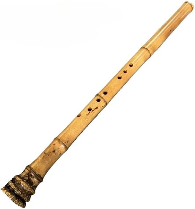 Bamboo Xiao Flute 8-Hole Chinese Vertical Flute for Adult Beginners & Professional Performance, Traditional Handmade Nanxiao Woodwind Instrument Big Head Style for Meditation (F Key-Forehand)