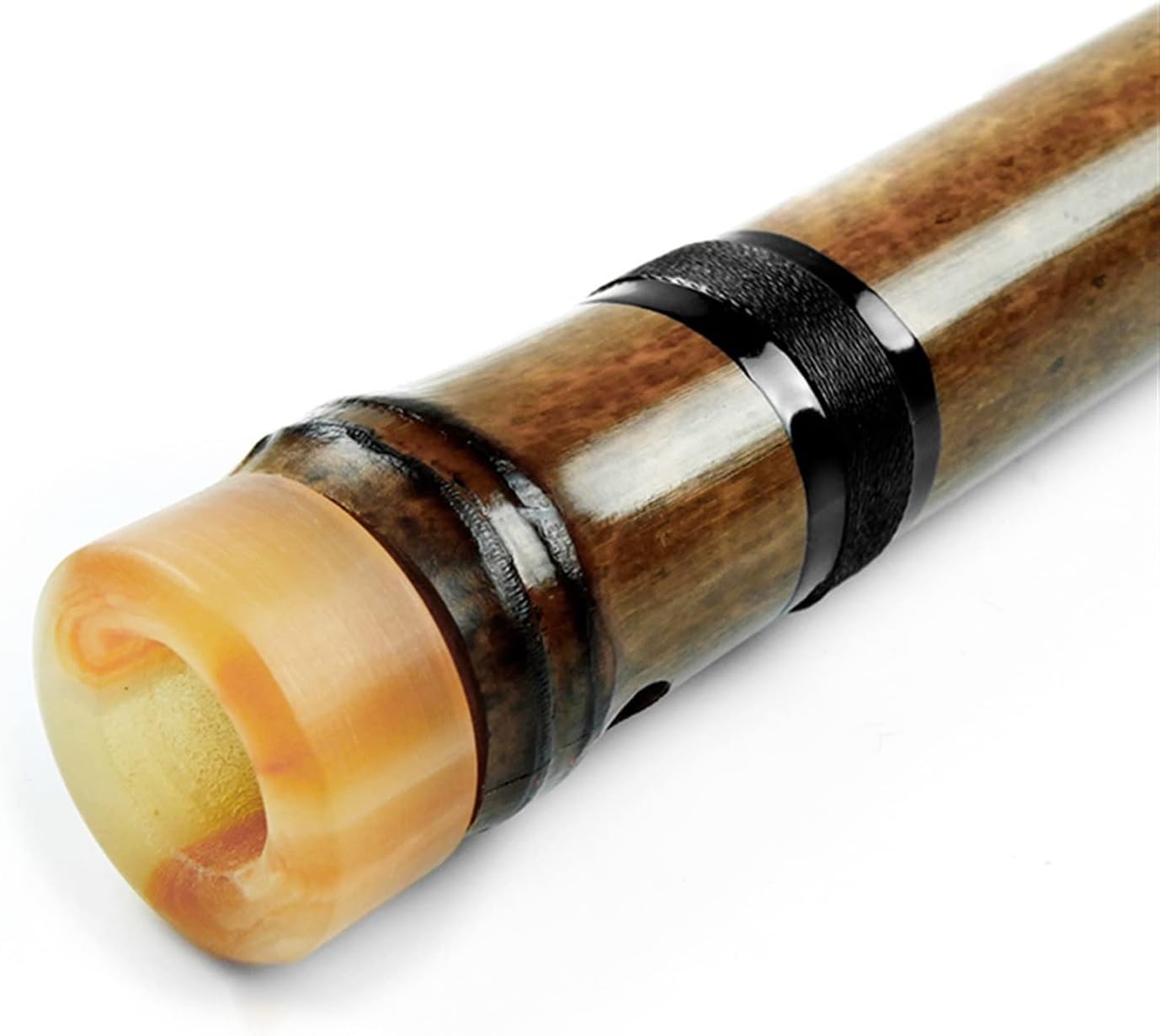 TSTS Chinese Bamboo Flute Brown Vertical Bamboo Flute with Black Line Musical Instruments Traditional Chinese Woodwind Instrument Xiao (Color : G Key)