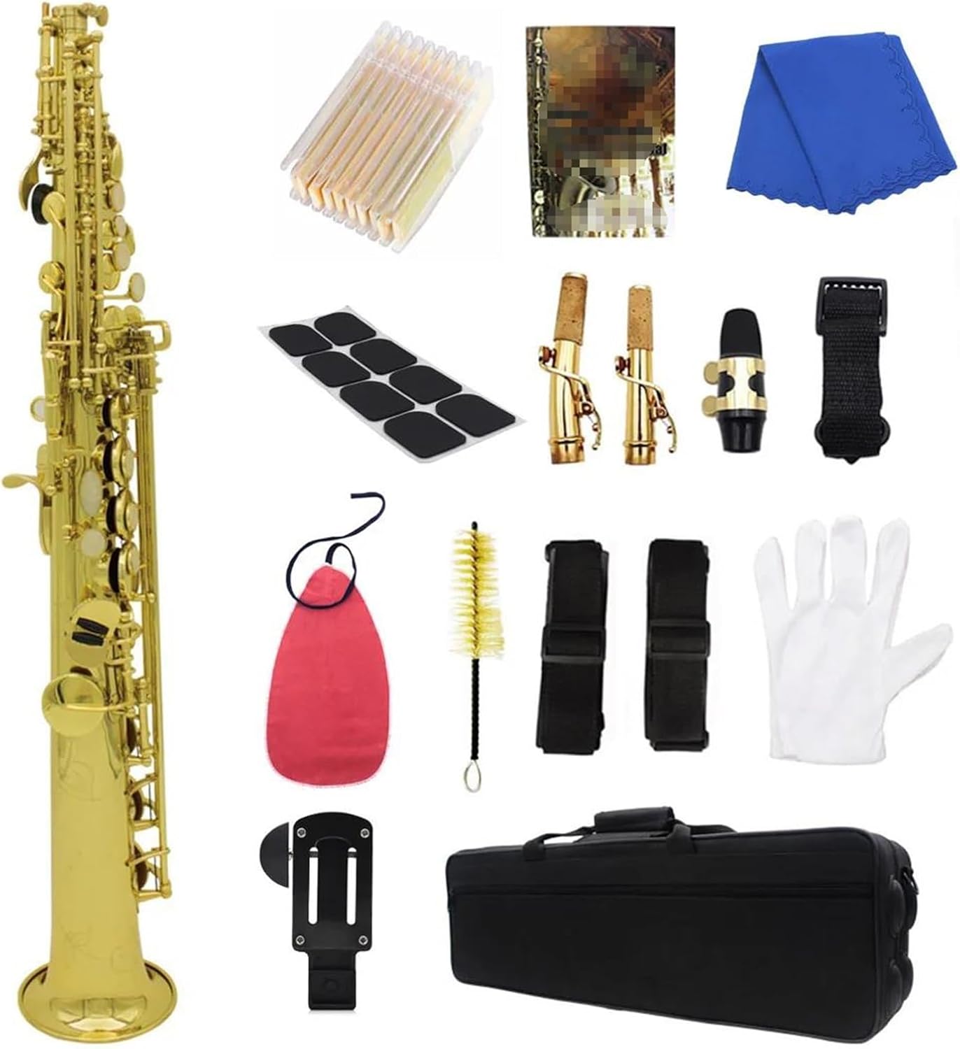 Treble Straight Professional Sax Treble B Flat Brass Saxophone Woodwind Instruments With Saxophone Accessories