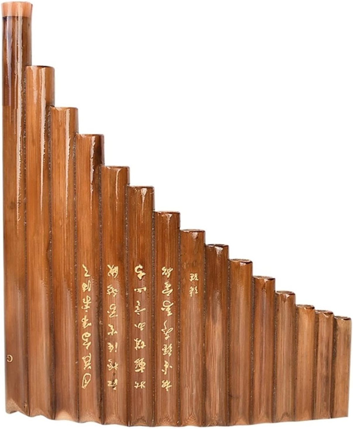 15 Pipes Traditional Brown Pan Flute G Key Chinese Musical Instrument Pan Pipes Woodwind Instrument