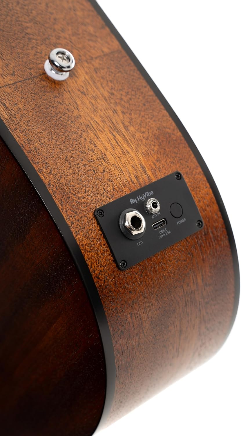 Cort EARTHGO-OPBB Earth Go HyVibe H2 Acoustic Electric Guitar Open Pore Brown Burst w/Bag