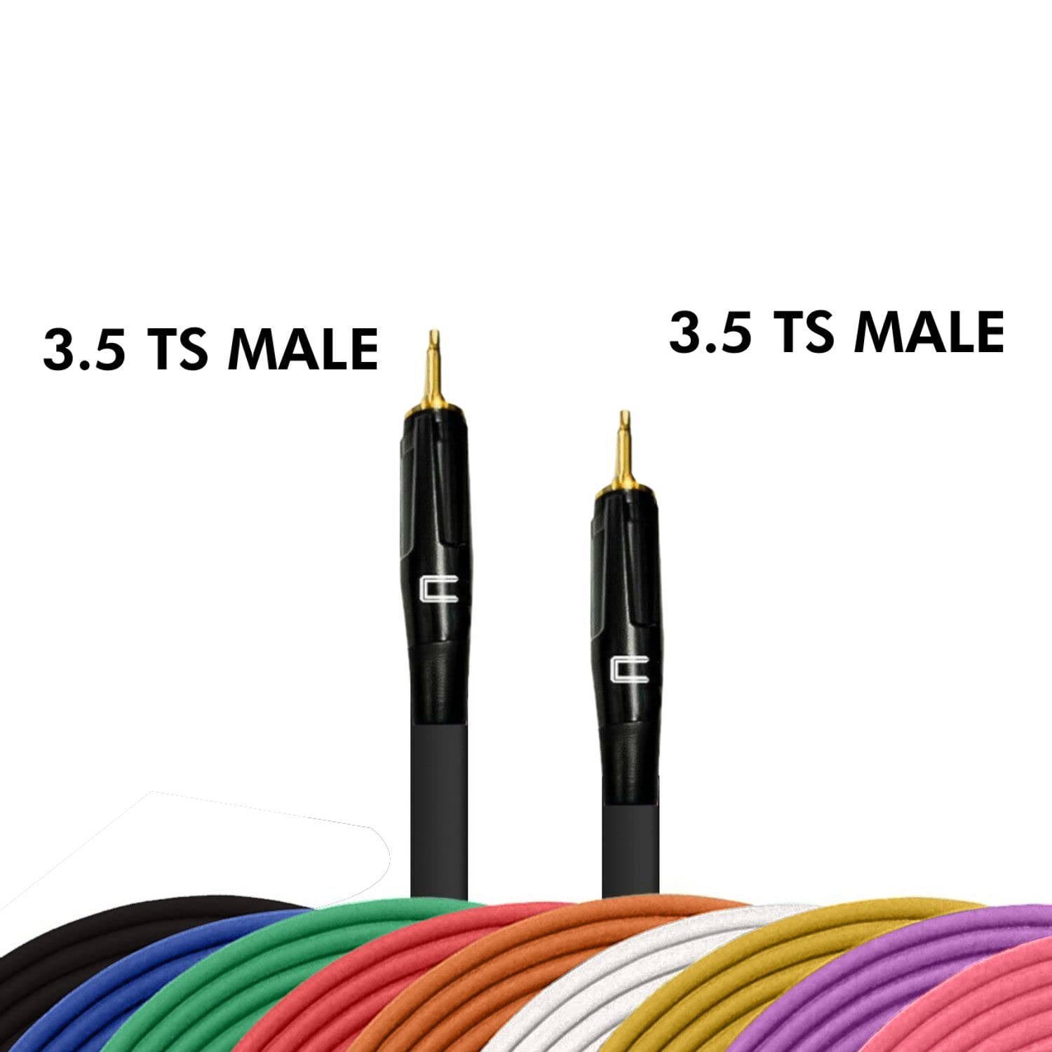 Unbalanced 3.5mm TS Male Cable - 100 Feet - Pink - 1/8 (3.5mm) Mono Connector for Powered Speakers, Audio Interface or Mixer Live Performance and Recording