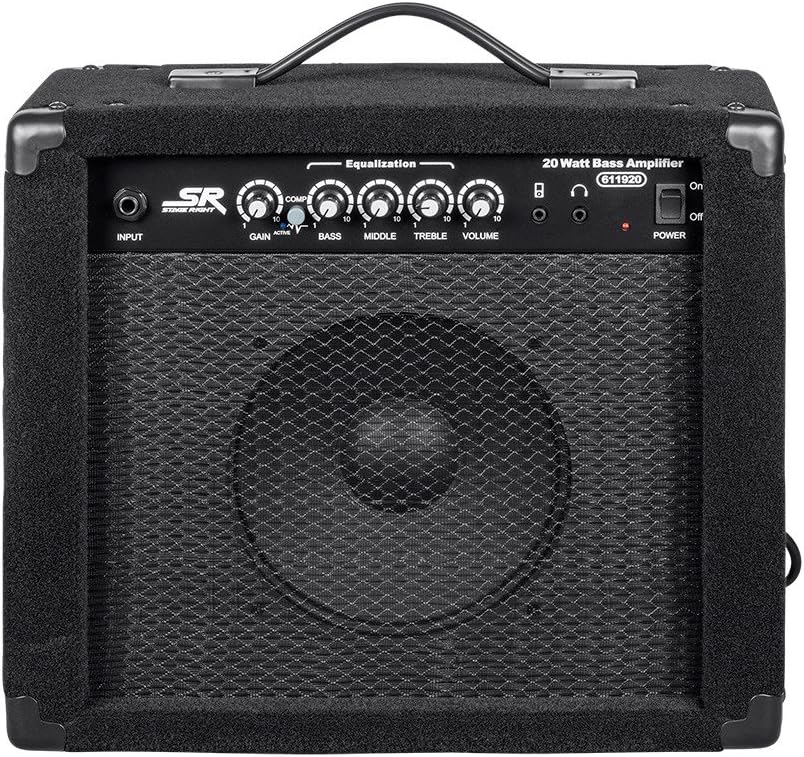 Monoprice 20-Watt Bass Combo Amplifier + Hosa 10ft Guitar Cable