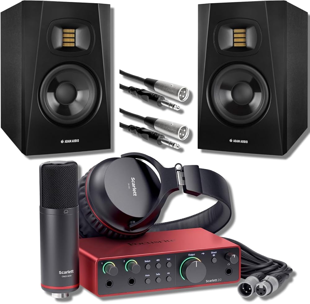 Scarlett 2i2 Studio 4th Gen Recording Bundle with Adam Audio T8V 8