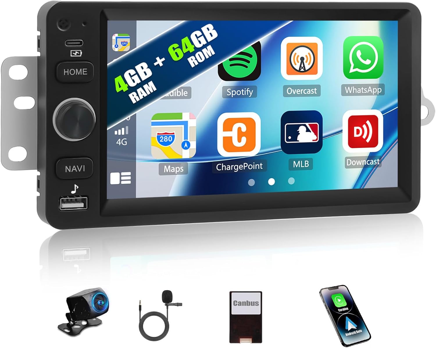 4G+64G Car Radio for Chevrolet Chevy Silverado Colorado Tahoe/GMC Sierra Yukon 2003-2006, 7