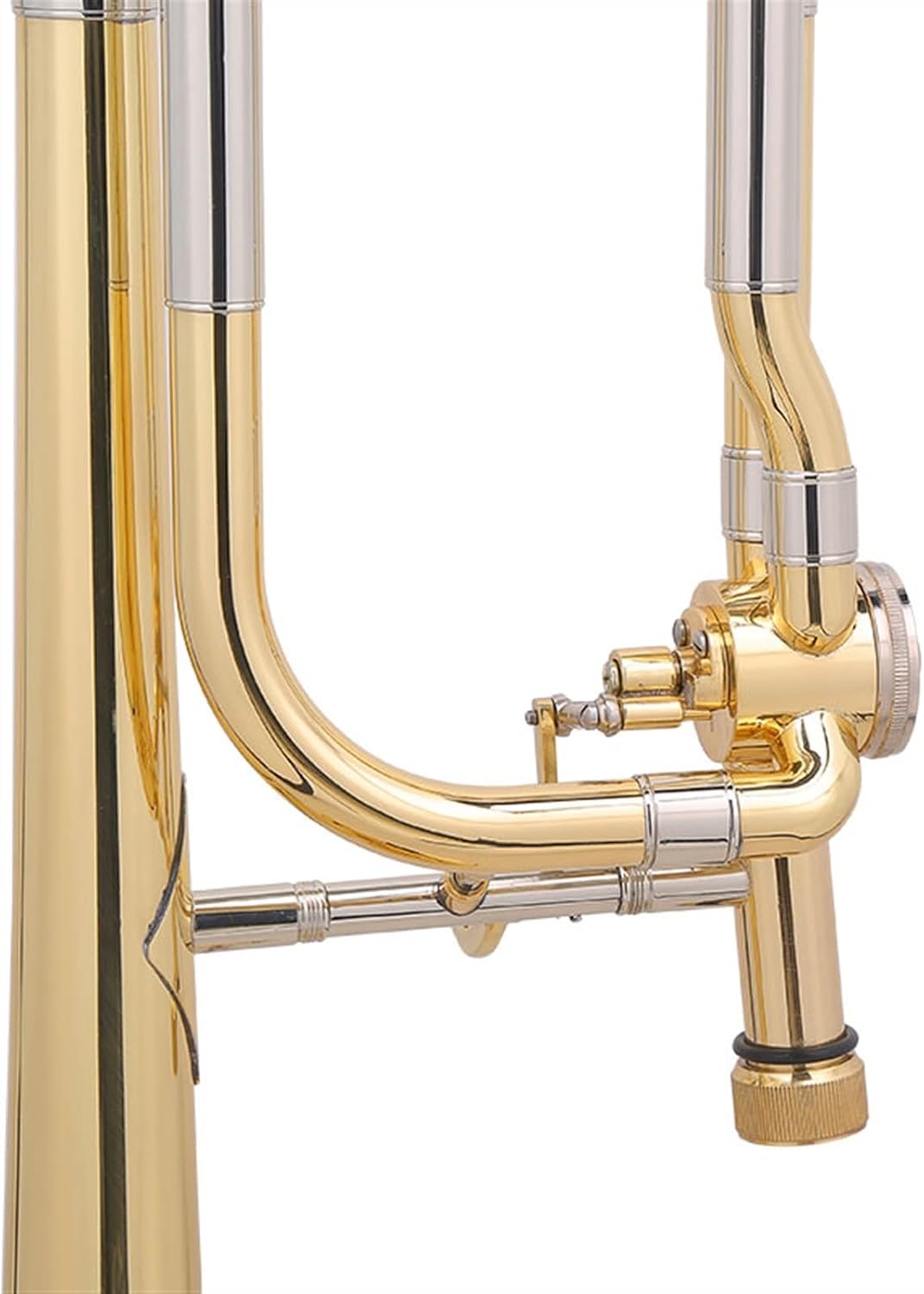 FLFL Student Trombone Brass Lacquered Gold Trombone Instrument with B Flat and F Keys is Suitable for Band Examination Performance