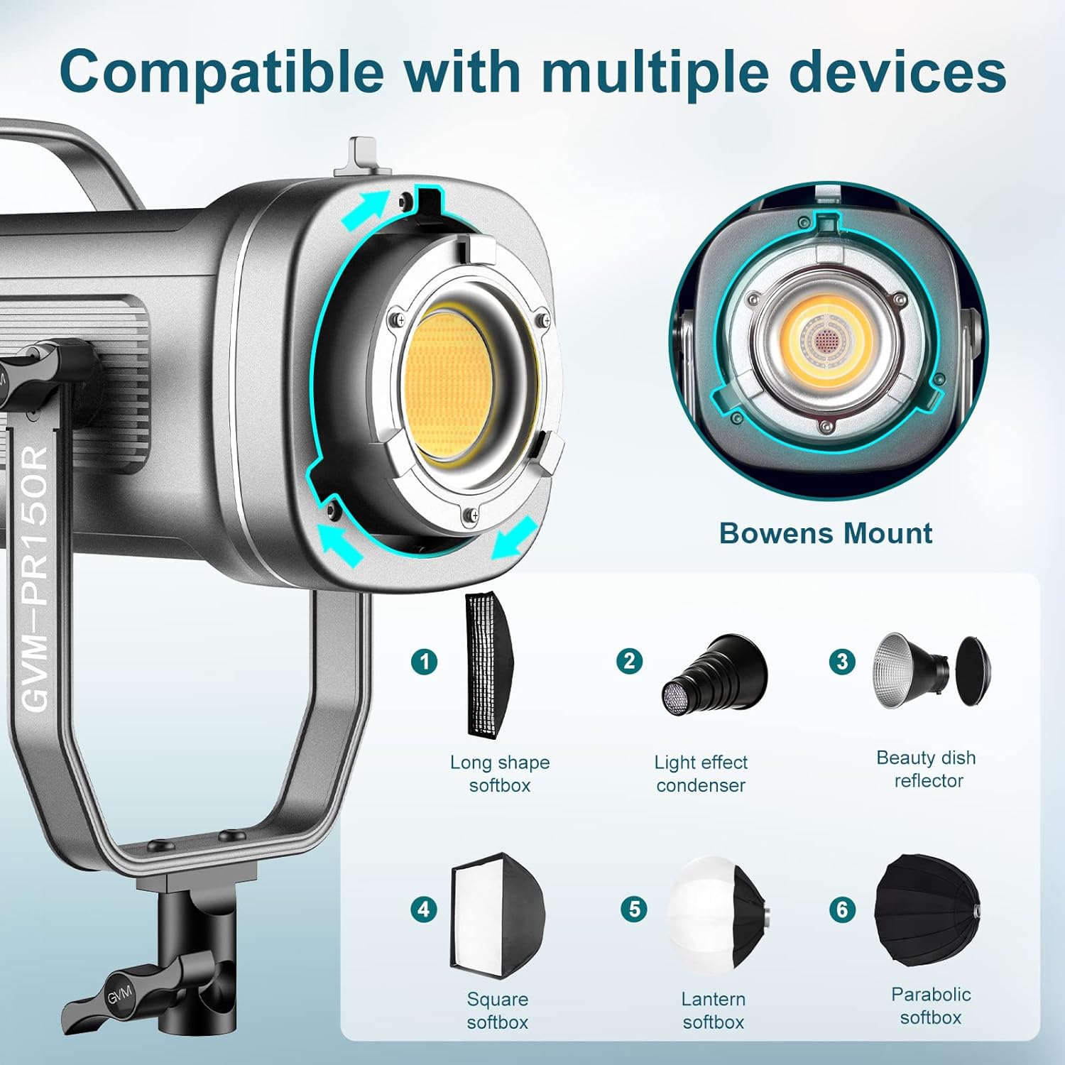 GVM 150W LED Video Light 2700K~7500K RGB Video Light Photography Studio Light Kit with Lantern Softbox & Stand, CRI97+TLCI97 with 8 Lighting Effects+Custom Effects for Outdoor Shoot YouTube Videos