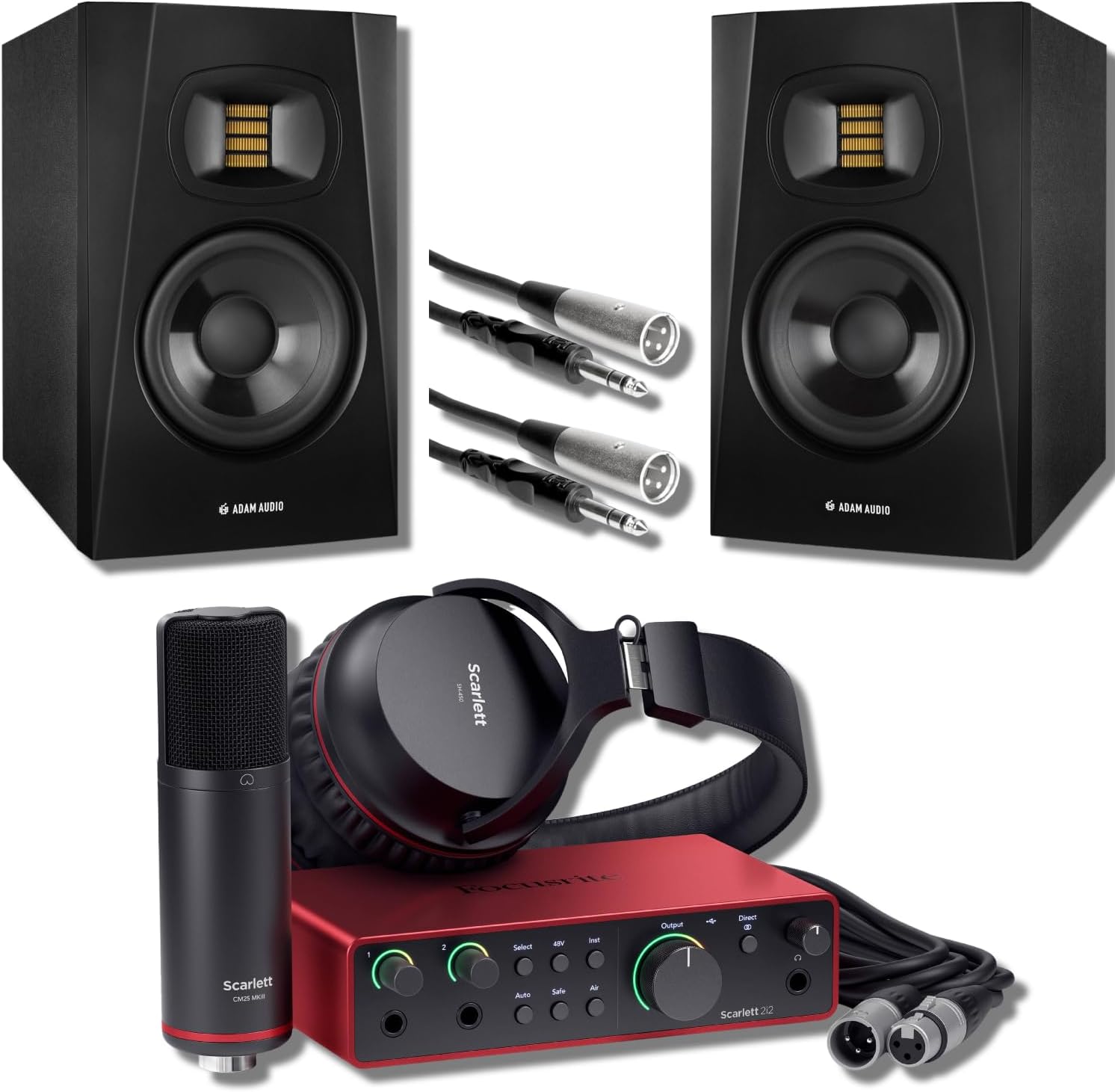 Scarlett 2i2 Studio 4th Gen Recording Bundle with Adam Audio T5V 5