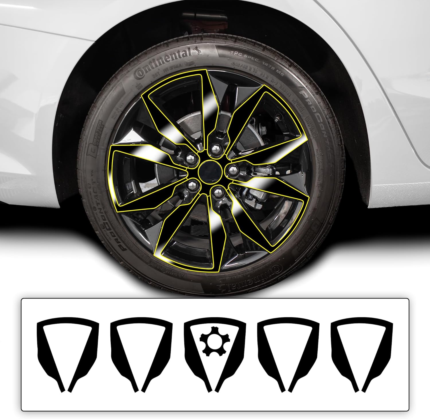 BOGAR TECH DESIGNS Wheel Rim Chrome Delete Sticker Decal Vinyl Film Replacement Compatible with Chevy Malibu 2019-2025, Gloss Black