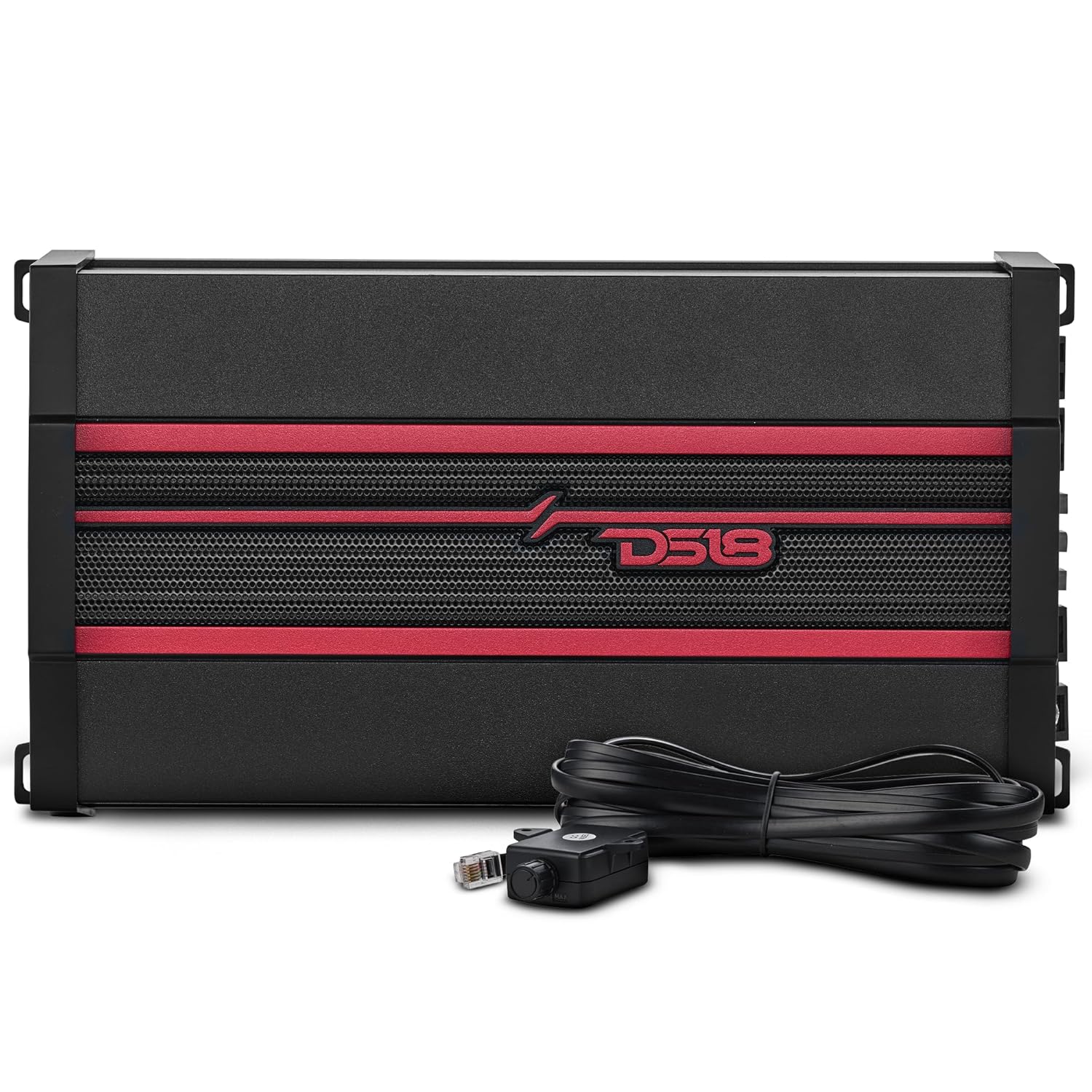DS18 CANDY-XXL1B Amplifier in Black - Class D, Monoblock, 3000 Watts Max, Digital, 1/2/4 Ohm, with Remote Subwoofer Level Controller - Compact Mini Amplifier for Speakers in Car Audio System