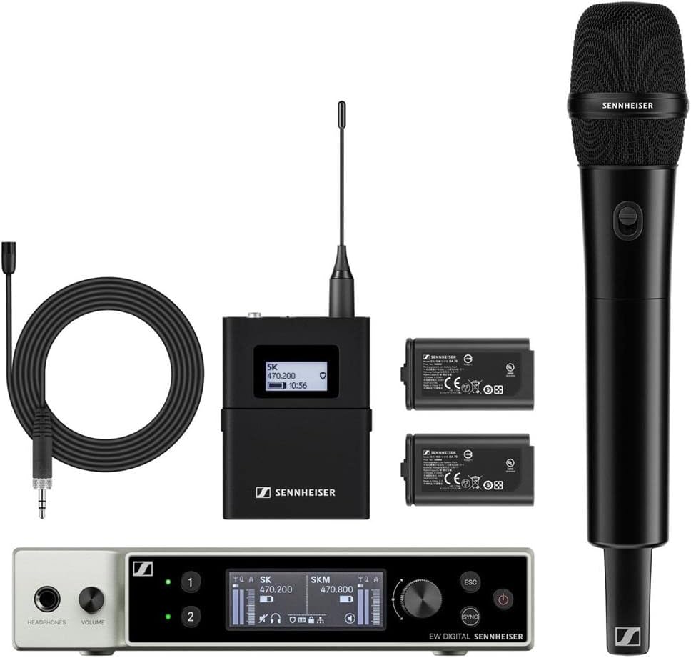 Sennheiser Pro Audio EW-DX MKE 2/835-S Digital Wireless Lavalier & Vocal Combo Set, R1-9:520-607 MHz
