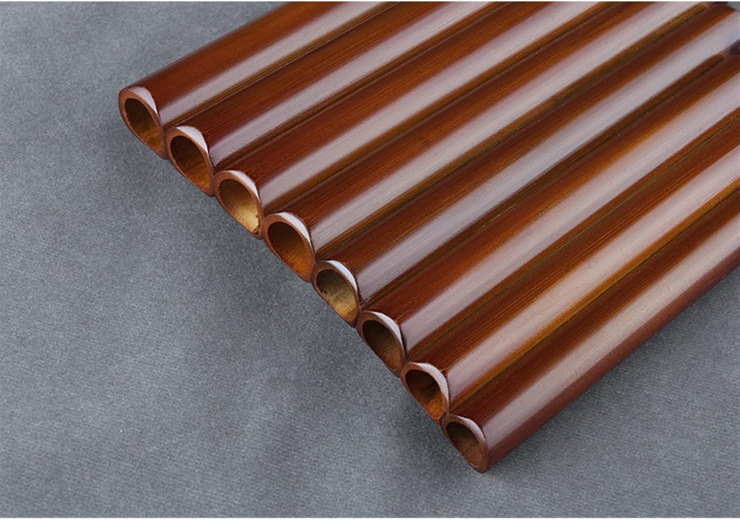 8 Pipes Pan Flute Panpipes Woodwind Instrument Brown Bamboo Pan Flute (Color : Left)