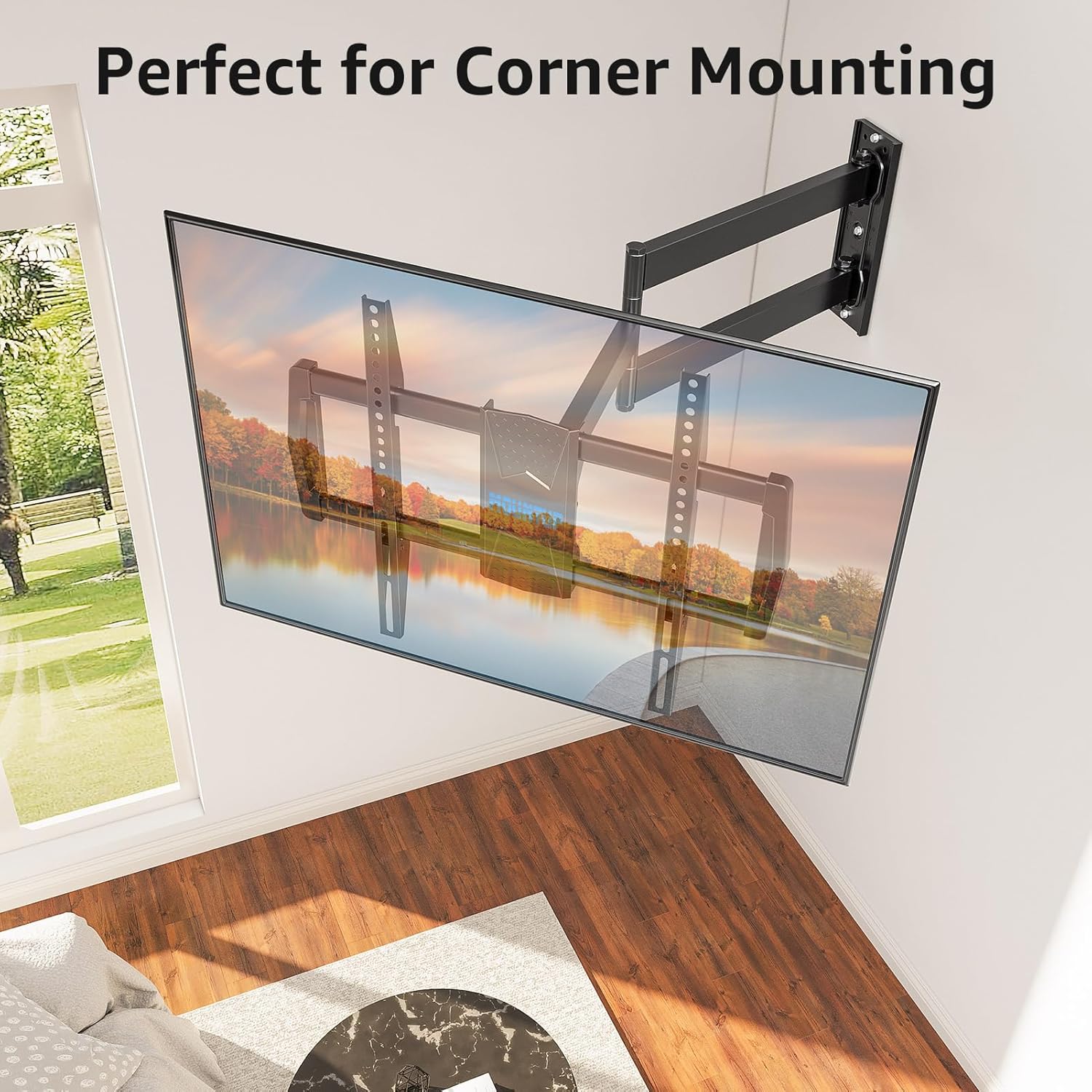 MOUNTUP MU0076 Long Arm TV Wall Mount Bundle MU2501 Flip Down Ceiling TV Mount with Remote