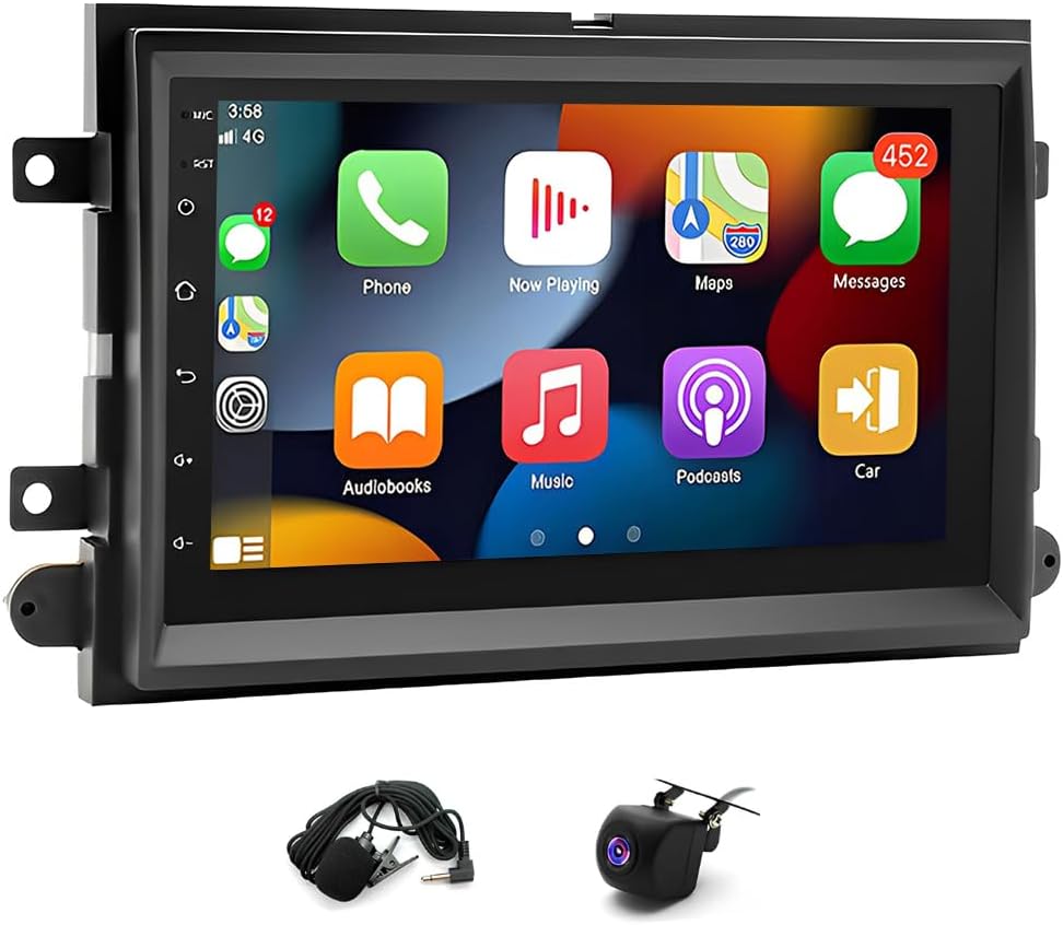 Double Din Car Stereo Radio for Ford F-350 2008-2015 Support Carplay&Android Auto,7 inch HD Touchscreen Double Din Radio with Bluetooth, Car Audio Receivers, Camera, MirrorLink, FM Radio