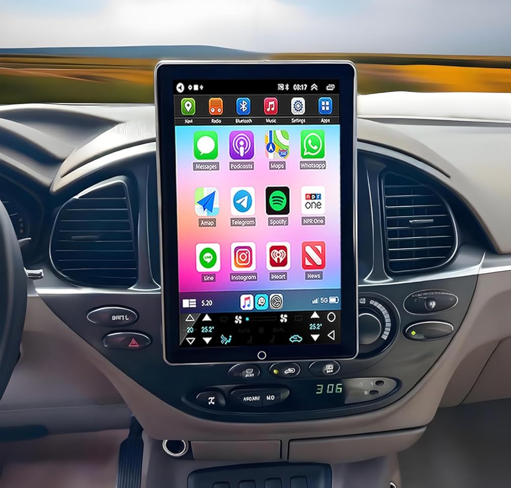 4+64G Double Din Radio Rotated Stereo for Toyota Sequoia 2001-2007 with Wireless Carplay & Android Auto,10 Inch Car Audio Receiver GPS Navigation Unit with Bluetooth Head Unit WiFi SWC