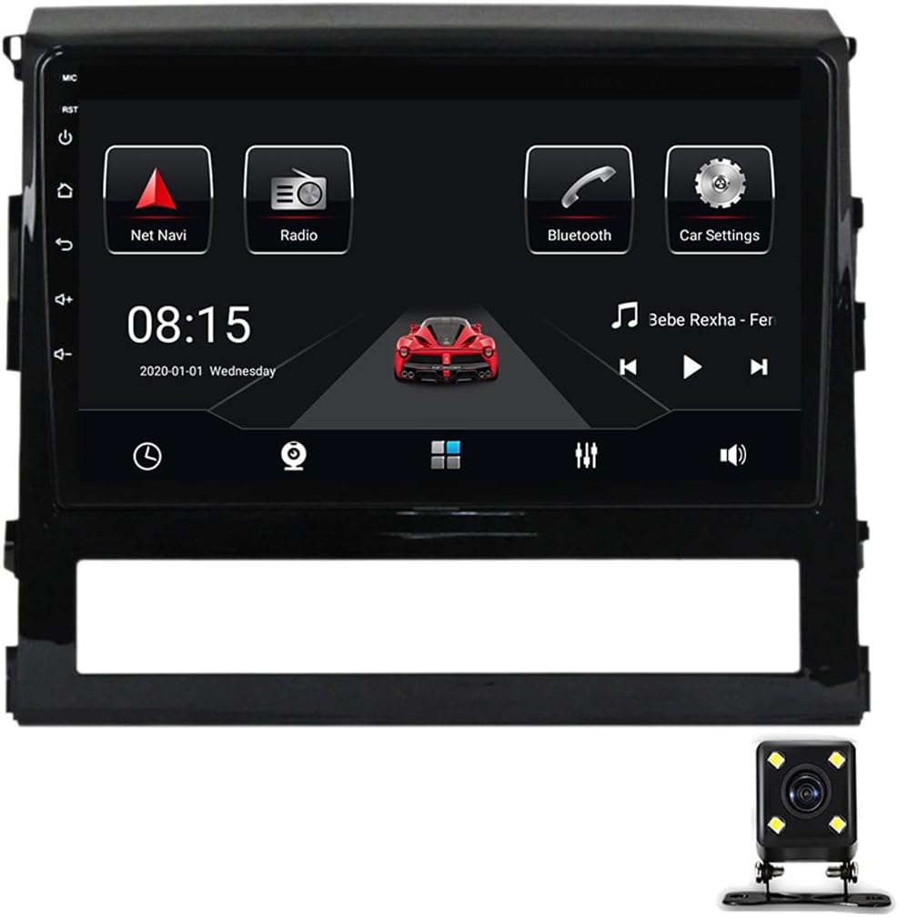 Double Din Car Stereo with Bluetooth, 9 Inch Touchscreen, Backup Camera, Steering Wheel Control, USB, RDS/FM Car Radio Receiver, for Toyota Land Cruiser 200 2015-2020