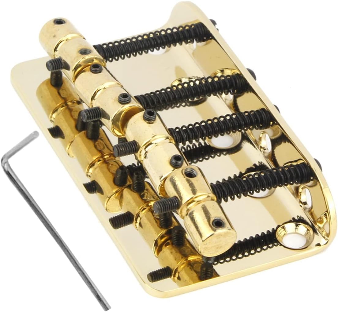 Guitar Bridge Vintage Bass Bridge 4 Strings for Electric Bass Guitar String Spacing 19mm (Color : Gold)