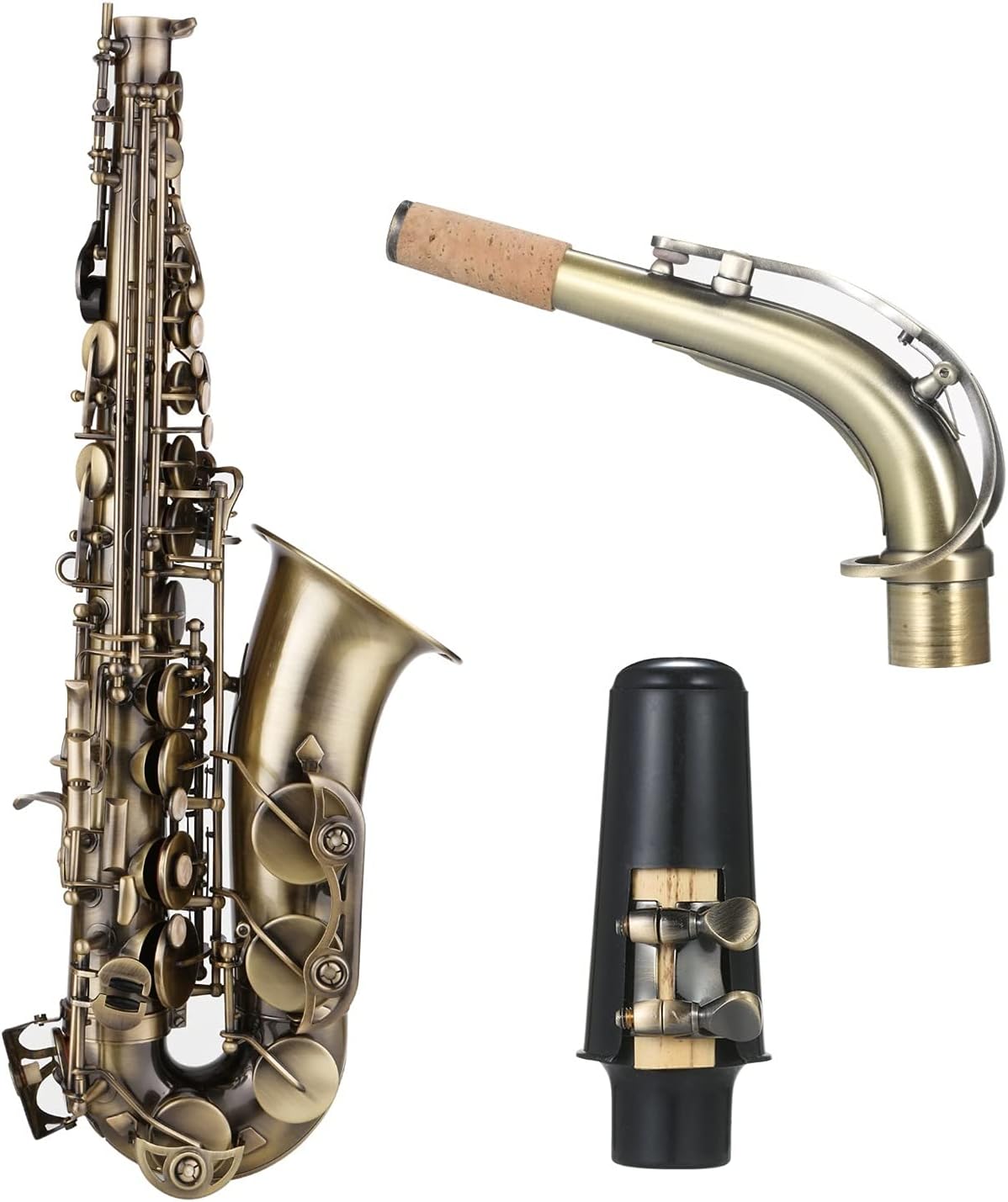 Sax Beginners Kit Vintage Style E Flat Alto Saxophone EB Copper Sax Music Instruments with Case Neck Straps Mouthpiece Accessories Wind Instrument