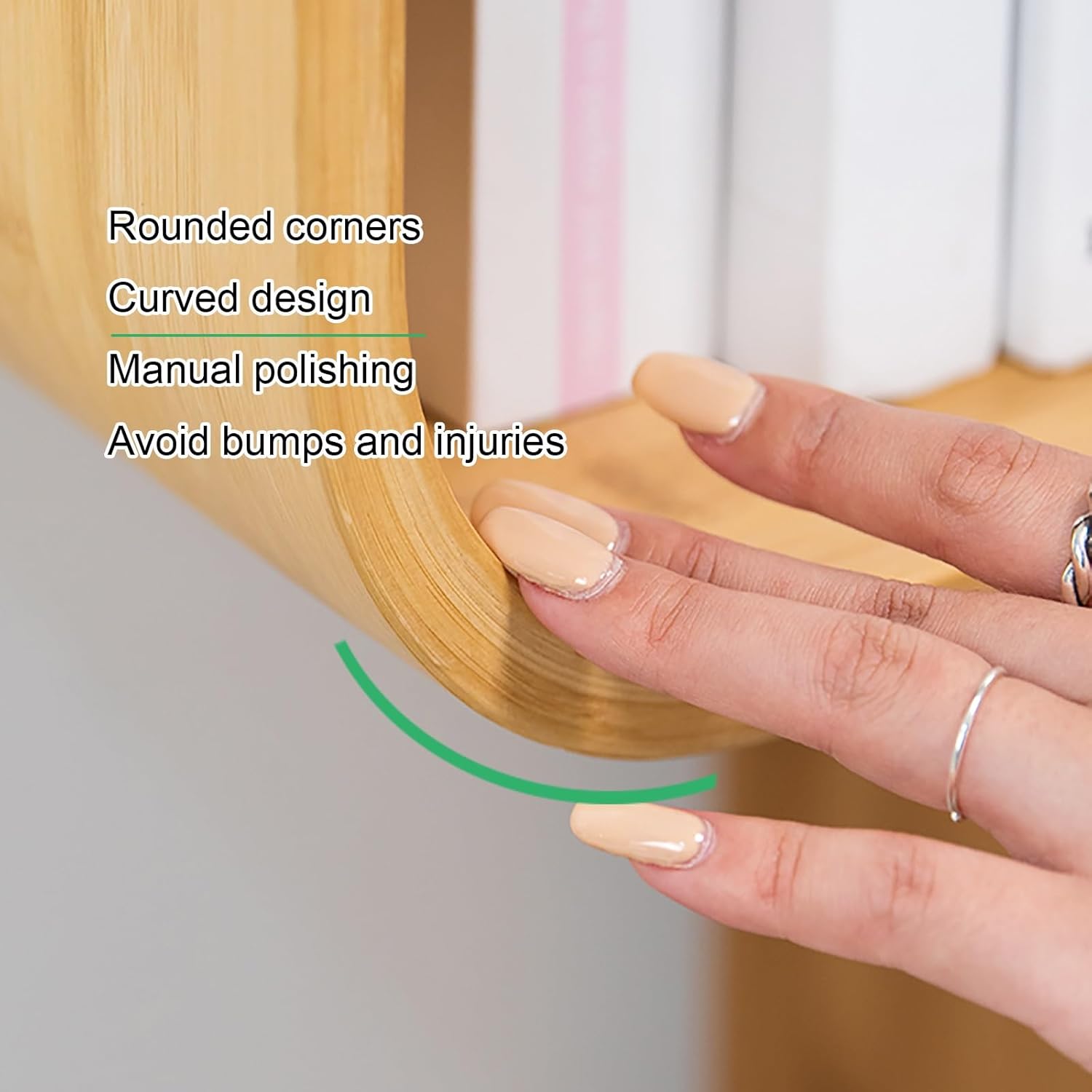 Bamboo Bookshelf with Open Cubes, Geometric Corner Bookcase, Decorative Storage Organizer, Floor Storage Display Shelf Rack for Living Room, Home Office(99cm/39in)