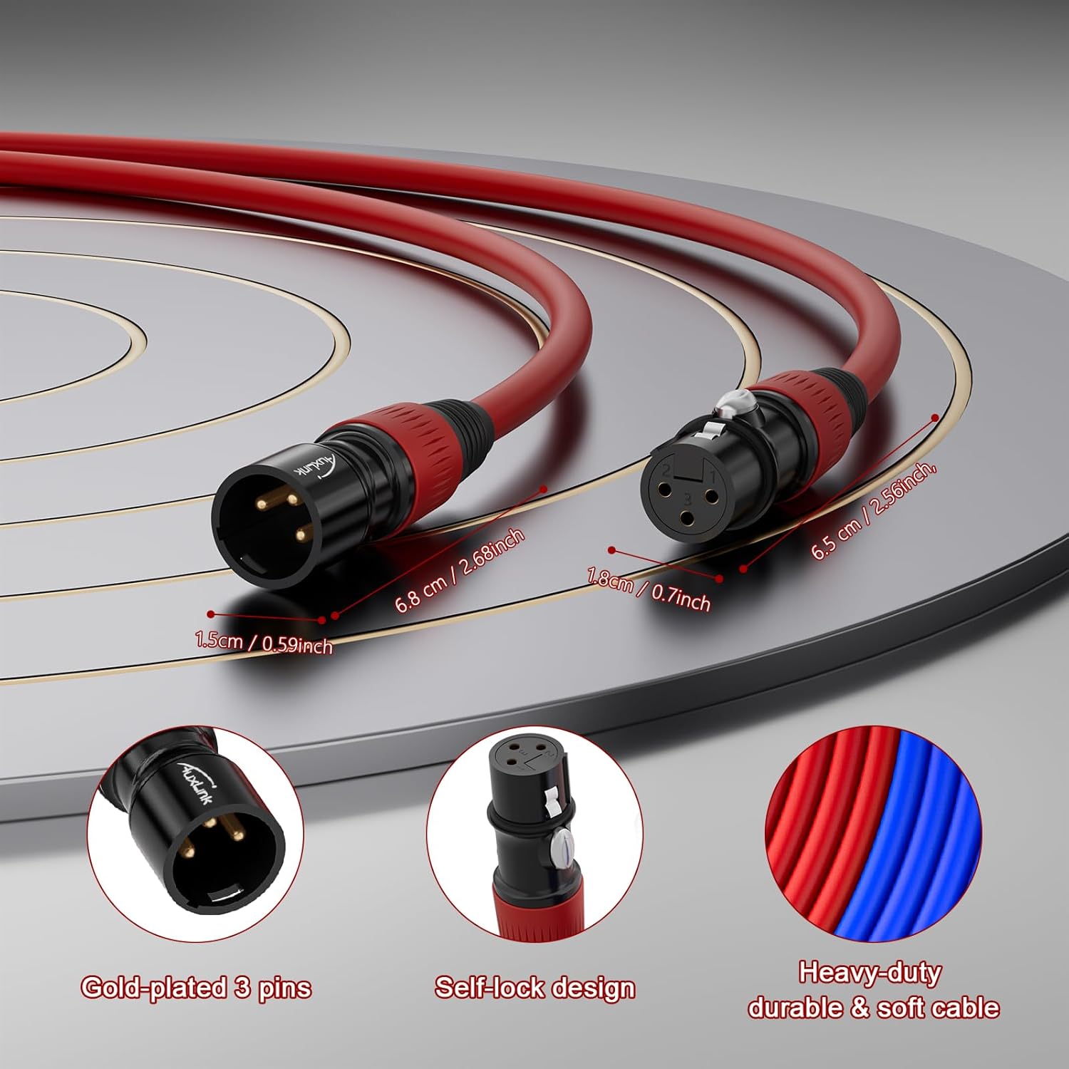 XLR Cables 25ft 6 Packs and 10ft 2 Packs Microphone Cable