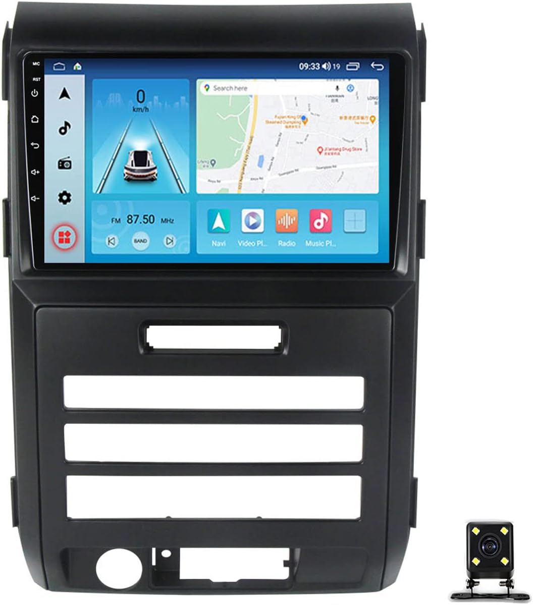 9 Inch Double Din Car Stereo Audio MP5 Player Bluetooth WiFi Multimedia Radio for Ford F150 P415 Raptor 2008~2014 with Backup Camera/Carplay/Android Auto/Mirror Link/DSP/FM Car Radio