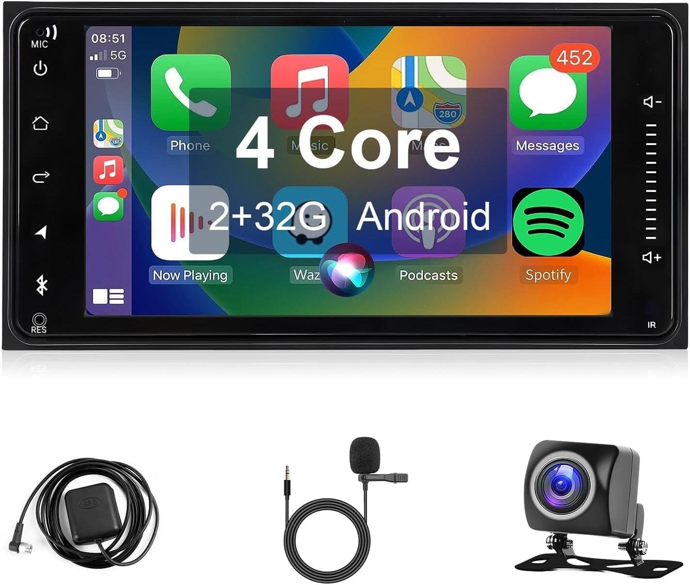 Leadfan Car Radio Stereo for Toyota Corolla 2003-2008 Camry 2002-2006 RAV4 2001-2005 Tundra 2003-2006 Wireless CarPlay Android Auto, 7