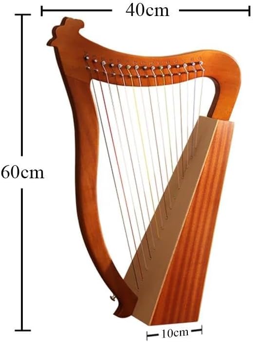 Lyre Harp Set 15/19 String Lyre Harp Piano Solid Wooden Portable Musical Instrument Stringed Instrument With Tuning Wrench(15)
