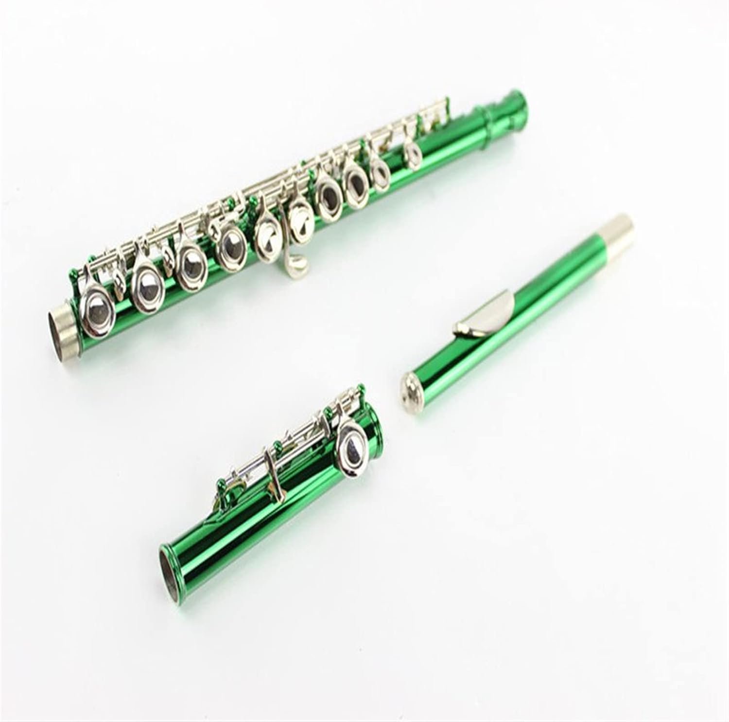 Flute Musical Instrument Wind Instrument Color Flute 16 Hole Closed Hole C Flute B Tail E Key Green Body Nickel Key Flute Starter Flute