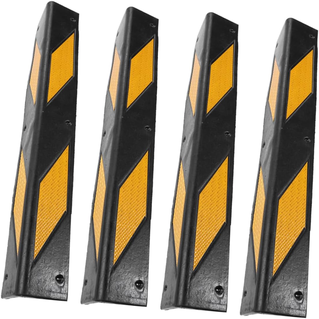 PRETYZOOM 4pcs Rubber Corner Guards Reflective Wall Protector for Parking Garages and Indoor Use Sturdy Car Bumper Edge Protectors Easy to Install Wall Padding