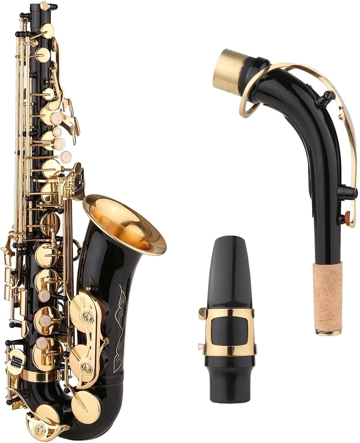 Saxophone Black Paint E-flat Sax Brass Eb Alto Saxophone Alto Sax With Mouthpiece Wind Instrument Musical Instruments