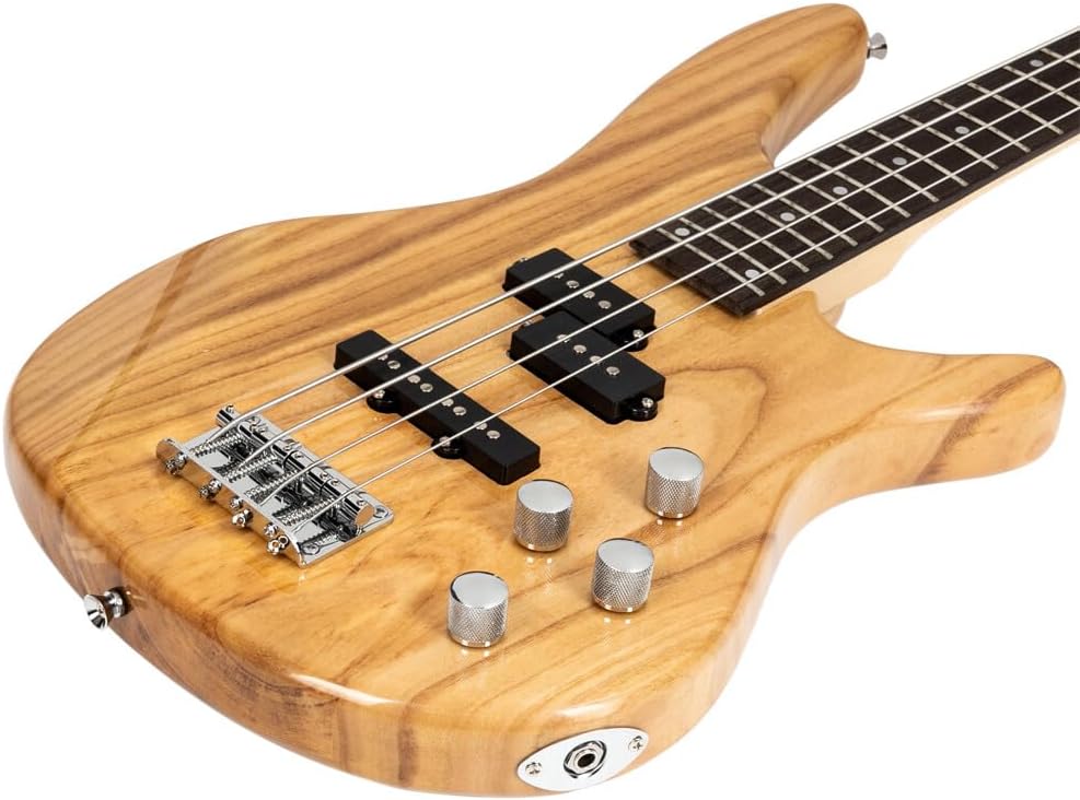 Electric Bass Guitar Full Size Standard Beginner Kit 4 String Cable Strap Carry Bag