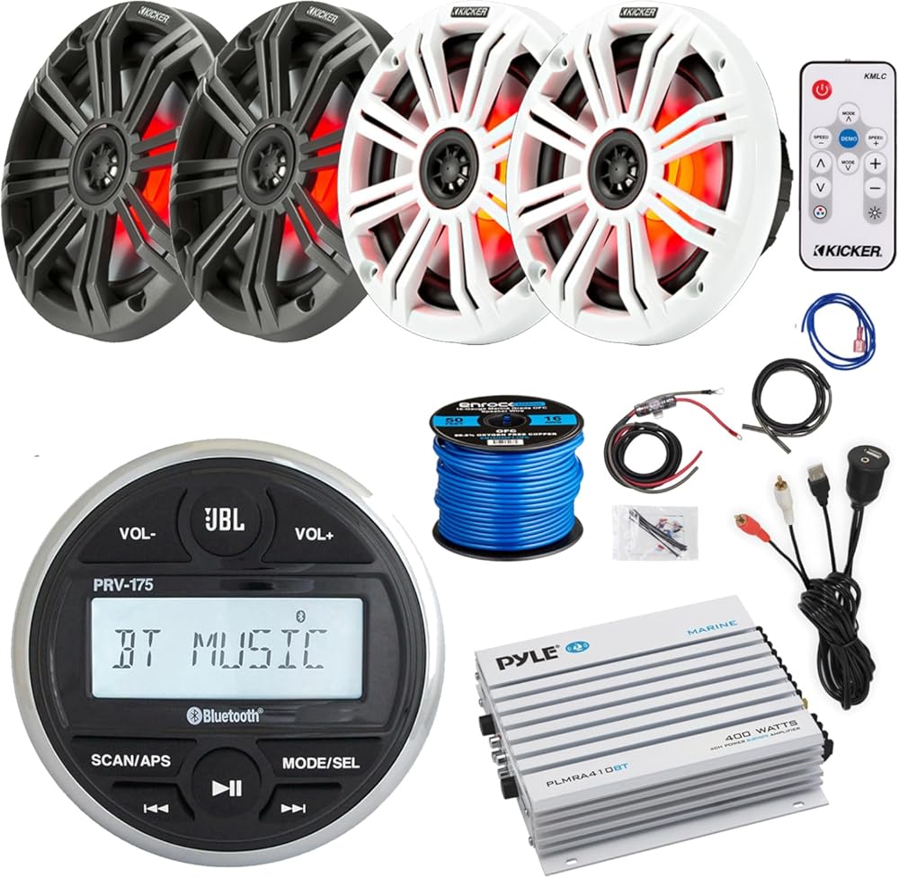 JBL Gauge Style Marine Digital Media Bluetooth Receiver, 4x 6.5