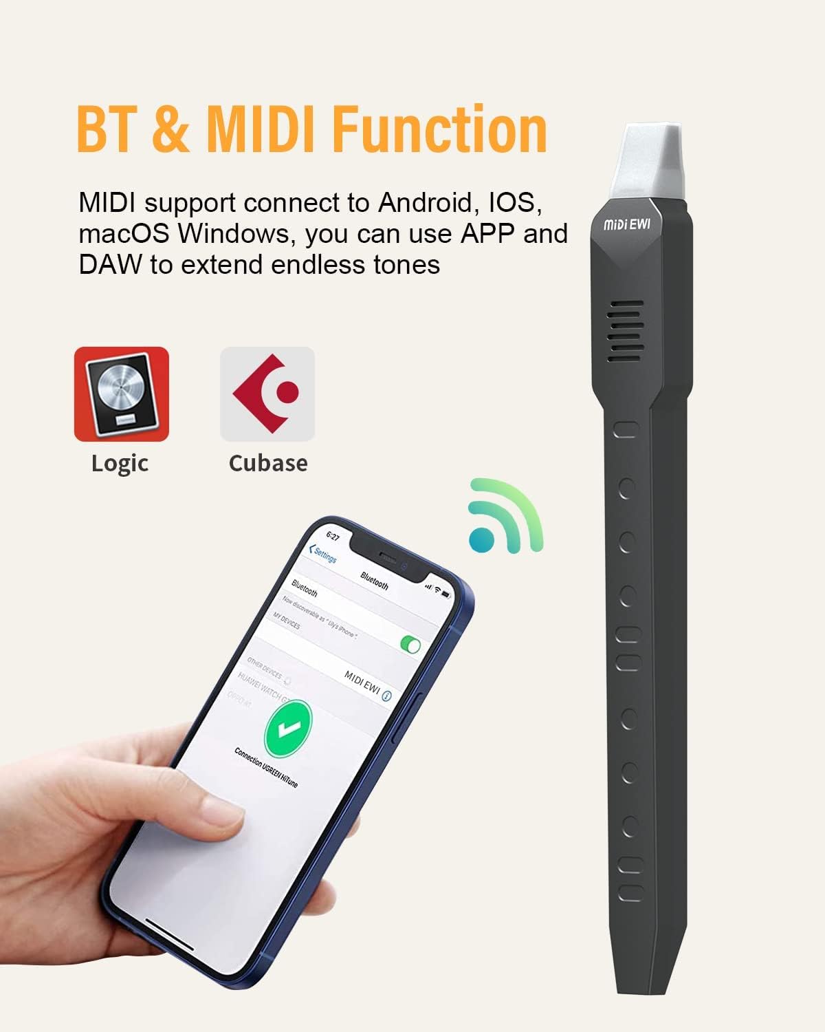 KONIX Digital Wind Instrument Bundle 7 Pad Portable Digital Drum Pad