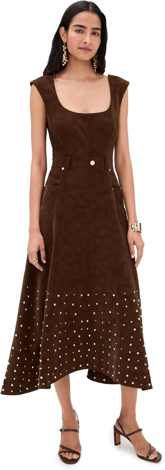 AMUR Women's Kenny Suede Studded Midi