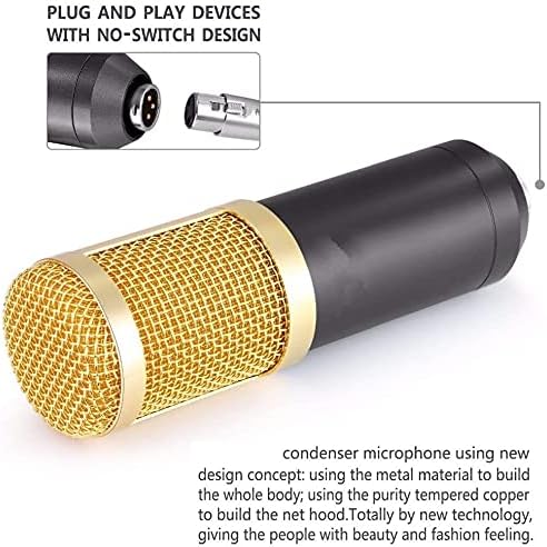 Condenser Microphone Kit:Microphone for Computer+Shock Mount+Foam Cap+Cable As Microphone for Karaoke Recording Podcast