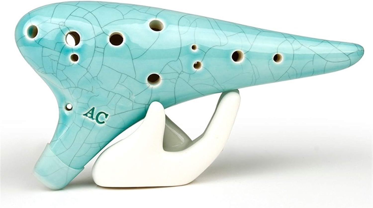Alto C 12 Holes Ocarina Light Blue Special Music Instruments Chinese Woodwind Instrument Flute(Color:Ocarina with Bag)