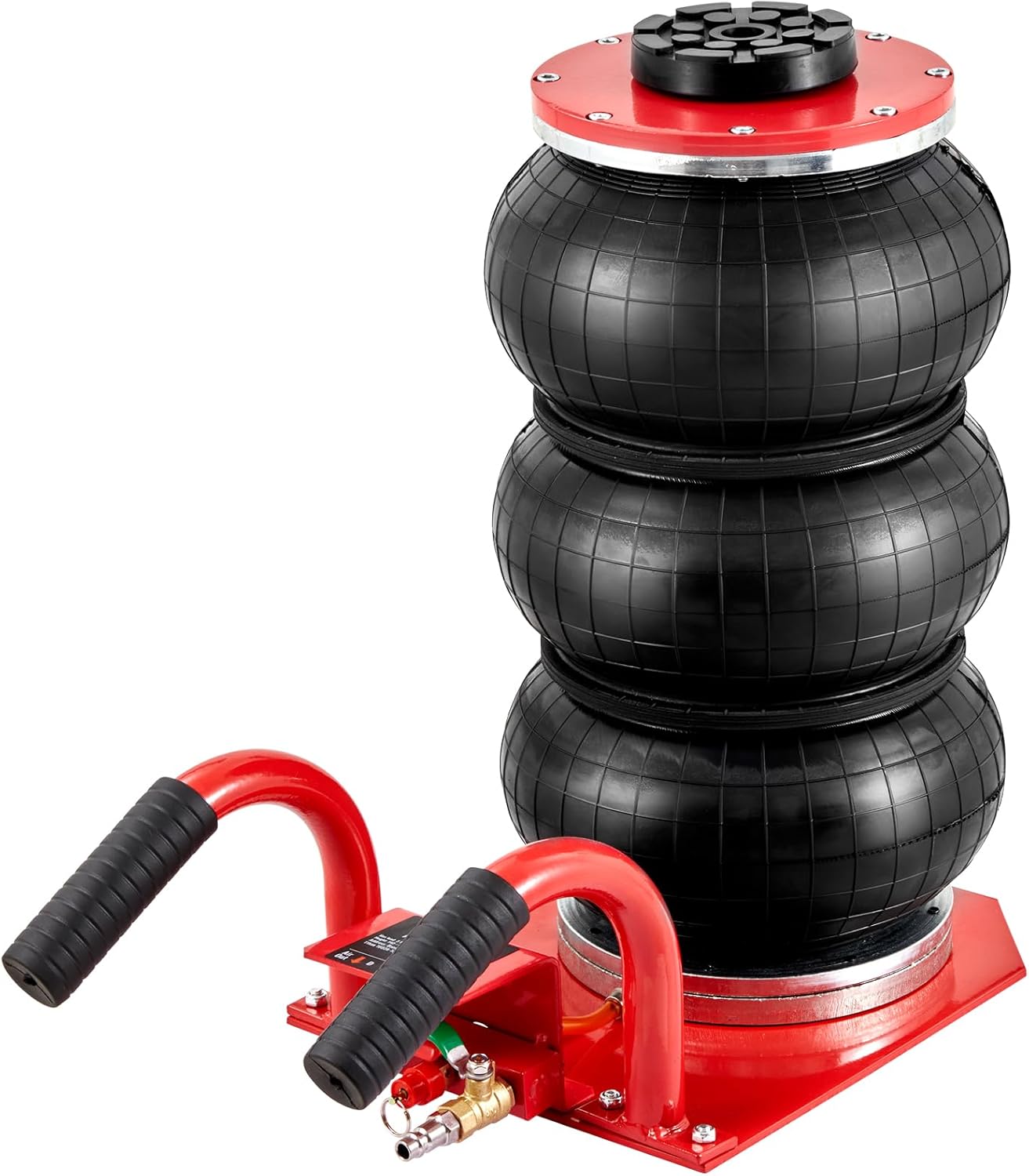VEVOR Air Jack, 3 Ton/6600 lbs Triple Bag Air Jack, Air Bag Jack Lift Up to 15.75 Inch, 3-5S Fast Lifting Air Bag Jack for Cars with Short Handle (Red)