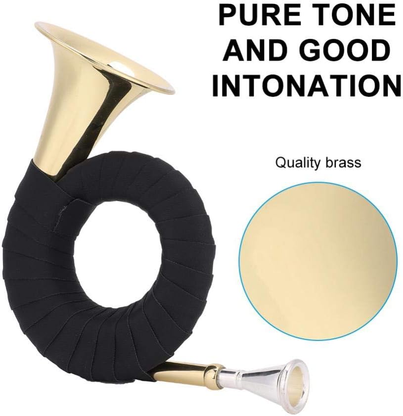 Brass Bb Horn With Velvet Bag, Bracket, Clean Cloth - Pocket French Horn