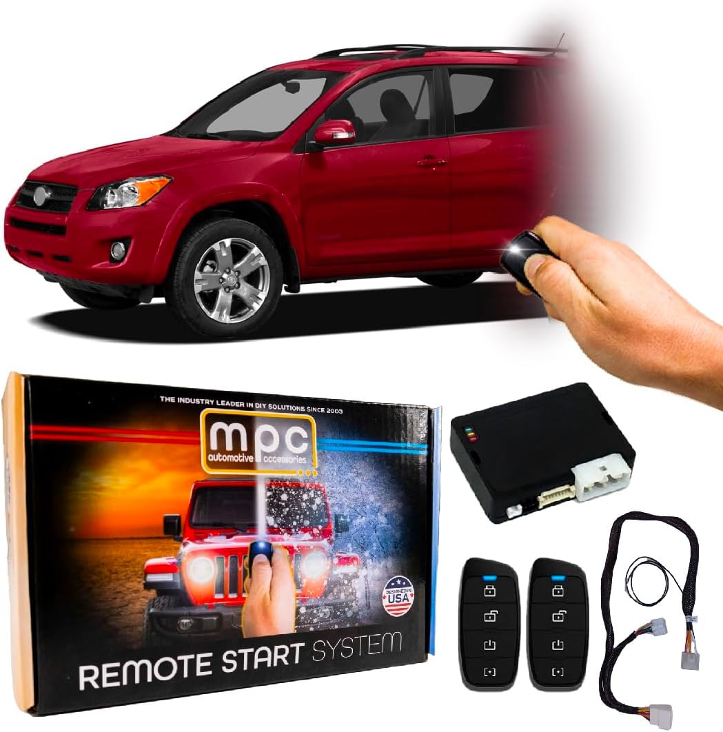 MPC 5-Button 2-Way Remote Start Compatible with 2006-2010 Toyota RAV4 Plugin T-Harness - (2) 5-Button 2-Way Long Range Remotes - Up to 3,000 ft - Premium USA Tech Support