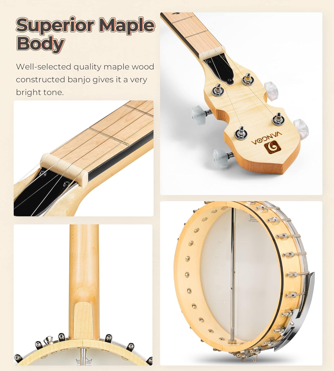 Vangoa Banjo 5 String and Open Back Banjo