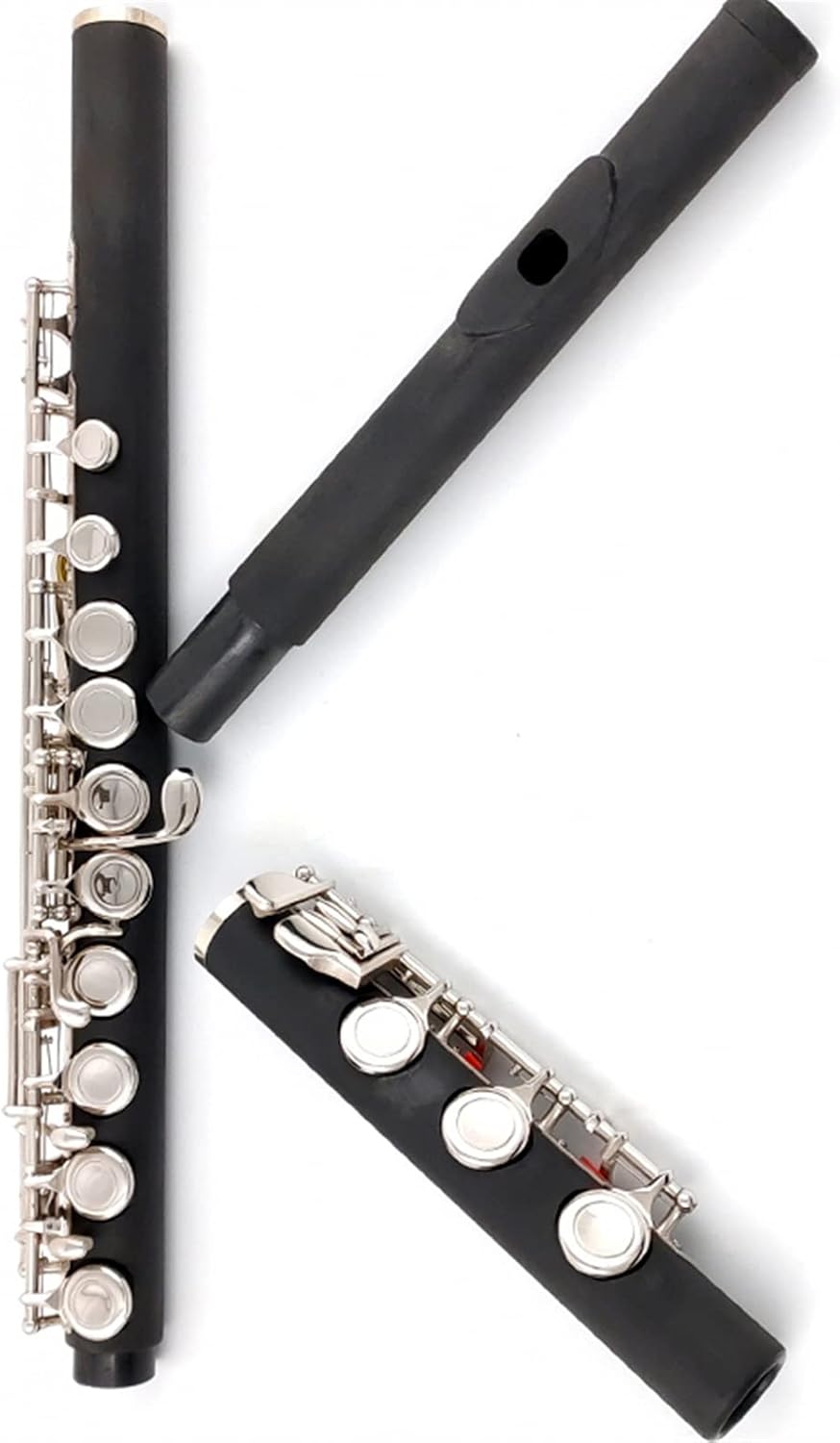 TSTS Flutes Musical Instrument 17 Holes Closed Holes Bakelite Flute Nickel-Plated Key with E Key Woodwind Instrument