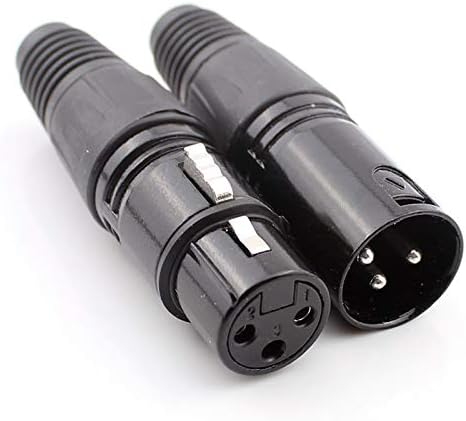 Davitu Electrical Equipments Supplies - 100pcs Microphone 3 Pin XLR Black Connector XLR Male Female Mike Plug - (Insert Type: female)