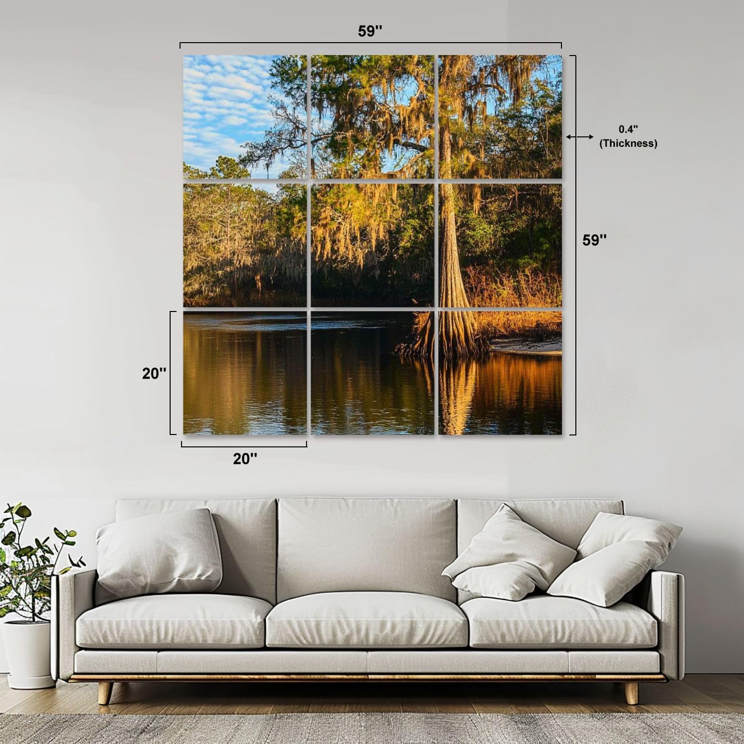 Art Acoustic Panels Self Adhesive suwannee river tree swamp pictures royalty photos 9 Packs Decorative Soundproof Wall Panels Large Sound Absorbing Panels for Home Office 60