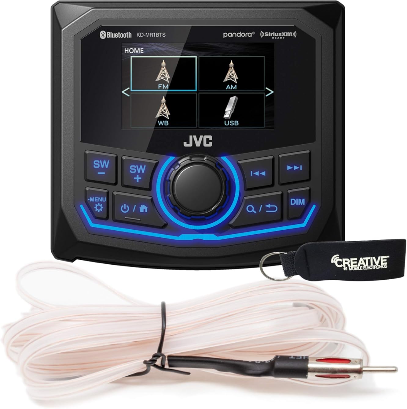 JVC KD-MR1BTS Bluetooth Marine Receiver with USB, 2.7
