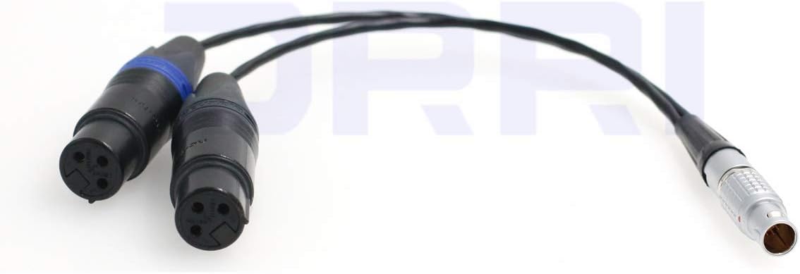 DRRI Atomos 10pin to Dual 3-Pin XLR Breakout Audio Input Cable for Shogun Monitor Recorder