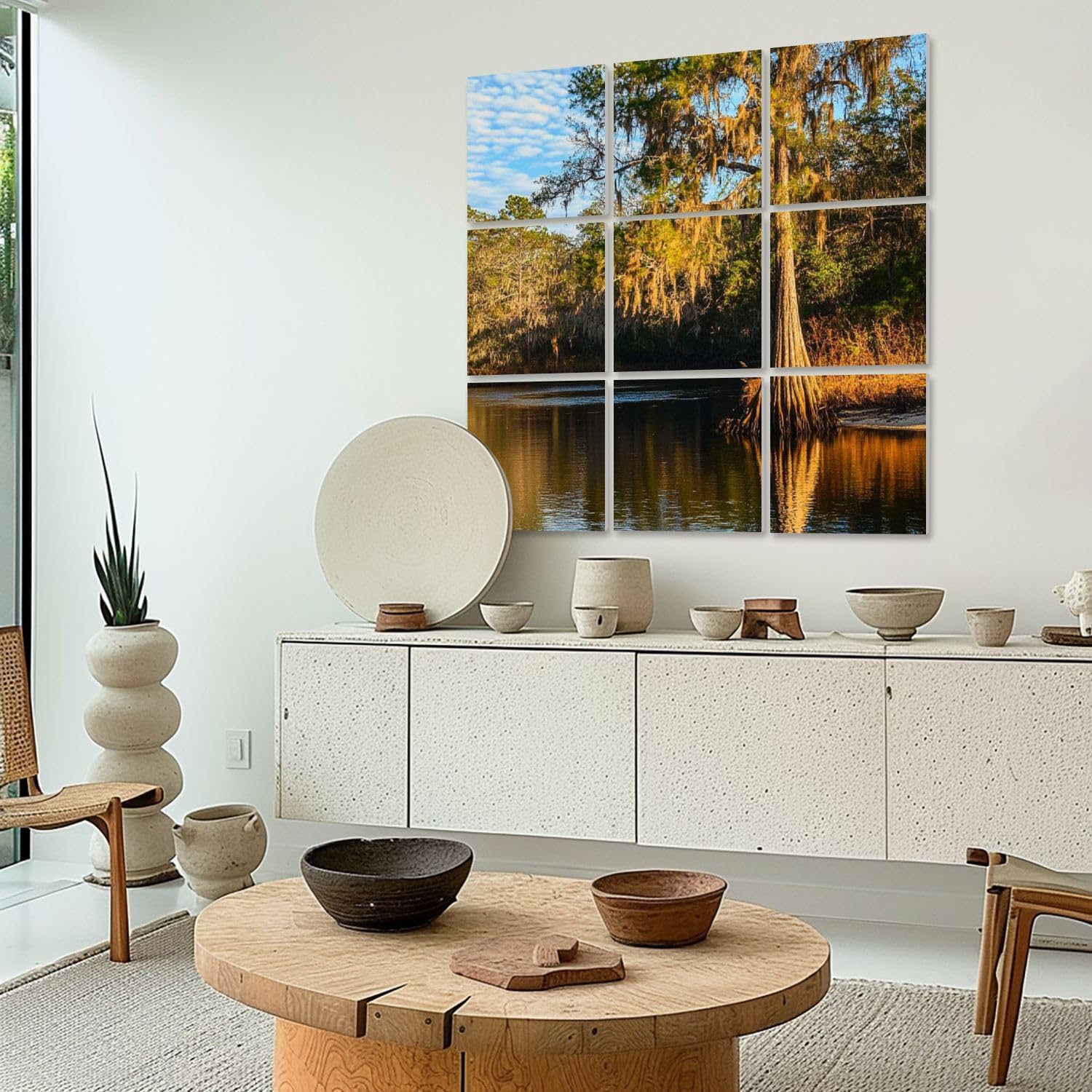 Art Acoustic Panels Self Adhesive suwannee river tree swamp pictures royalty photos 9 Packs Decorative Soundproof Wall Panels Large Sound Absorbing Panels for Home Office 60