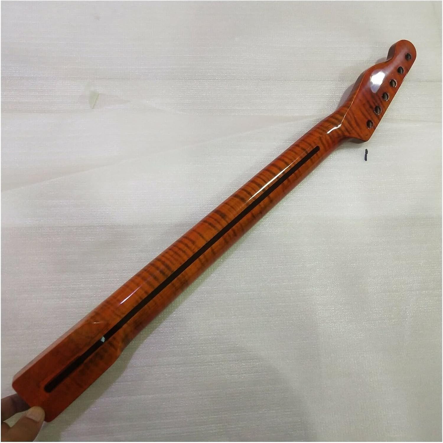 1pc Maple Electric Guitar Neck 21 Fret Maple Fretboard Abalone Dots Inlay Unfinished Guitar Neck