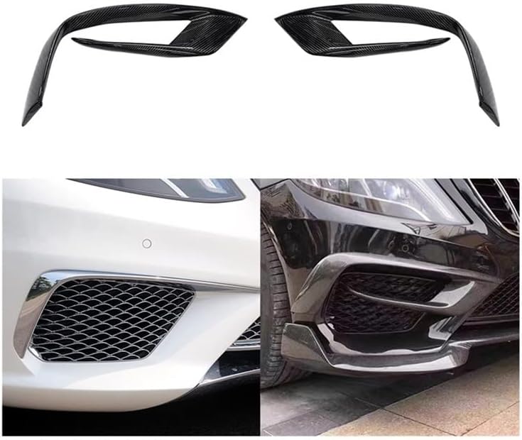 Compatible with Mercedes-Benz S-Class W222 2014-2016 Dry Carbon Fiber Bumper Fog Light Vent Splitter​ Cover Car Retrofitting Accessories
