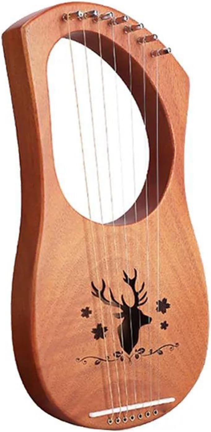 Lyre Harp Set 19 String Lyre Harp Wood Harp Metal String Instrument Included Mahogany Cloth Harp String Metal(16)